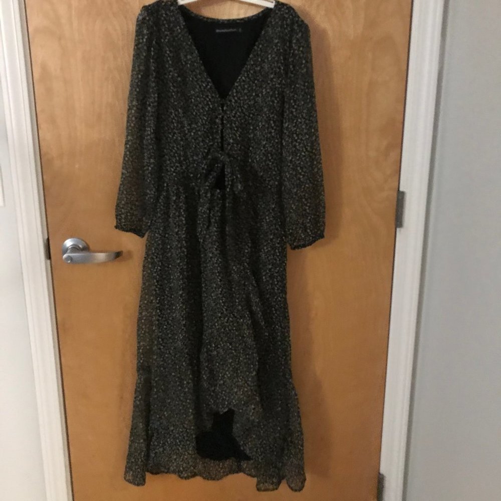 abercrombie and fitch high low dress puff sleeve